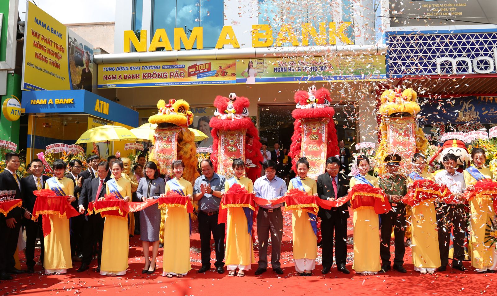 Nam A Bank Krông Păc - điểm giao dịch thứ 3 của Ngân hang tại  tỉnh Đắk Lắk đã chính thức được khai trương đi vào hoạt động.