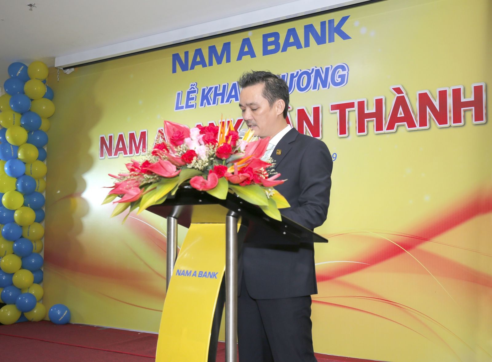 Ông Nguyễn Duy Phương – Phó Giám đốc Nam A Bank khu vực miền Đông Nam Bộ phát biểu tại Lễ khai trương Nam A Bank Tân Thành - Bà Rịa Vũng Tàu.