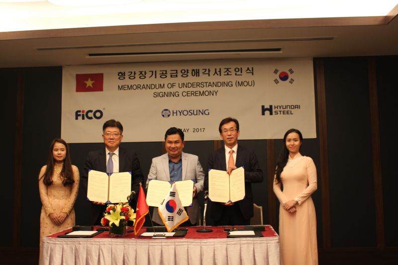 Tổng Công ty FiCO đã ký kết biên bản hợp tác với  Công ty Hyundai Steel và Tổng Công ty Hyosung