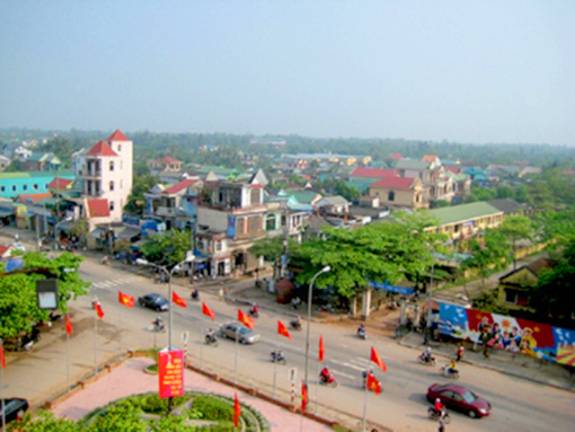 Thị trấn Thường Tín (Hà Nội) nhìn từ trên cao. Ảnh minh họa