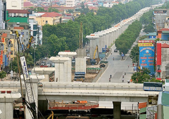 Thi công ì ạch tại tuyến đường sắt đô thị số 3 Hà Nội, Nhổn - Ga Hà Nội.