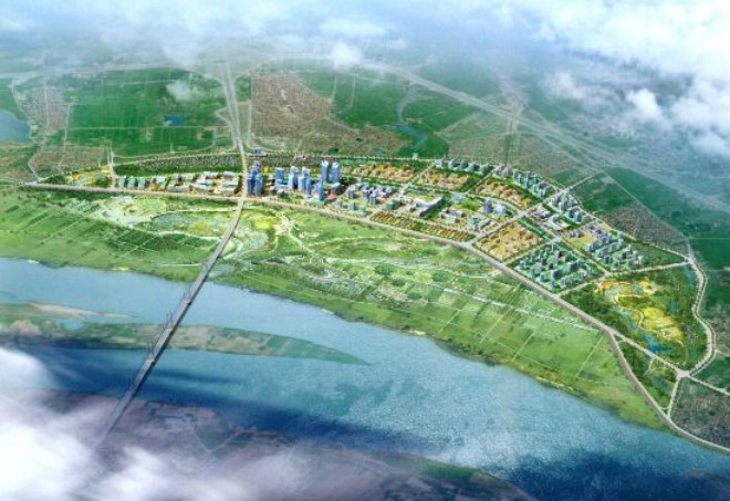 Quy hoạch thành phố ven 2 bên bờ sông Hồng. Ảnh minh họa