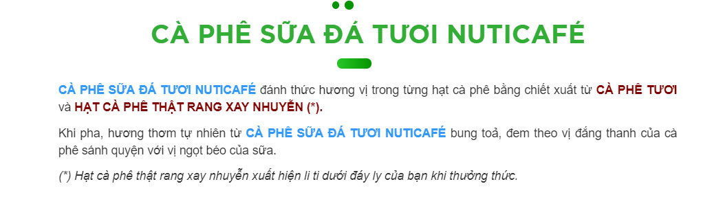 Hình ảnh quảng cáo về Nuticafé trên Nutifood.com