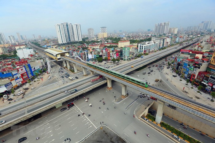 Tuyến tàu đường sắt đô thị Hà Đông-Cát Linh sắp được đưa vào khai thác. (Ảnh: Huy Hùng/TTXVN)