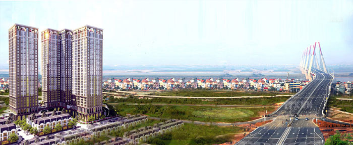 Nhiều dự án BĐS nằm trên tuyến đường Nhật Tân - Nội Bài.  Ảnh:  Nguyễn Chi