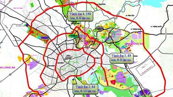 Quy hoạch tổ chức hệ thống giao thông đường vành đai, đường trục và đường xuyên tâm đô thị TP.HCM (Nguồn ảnh: Internet).
