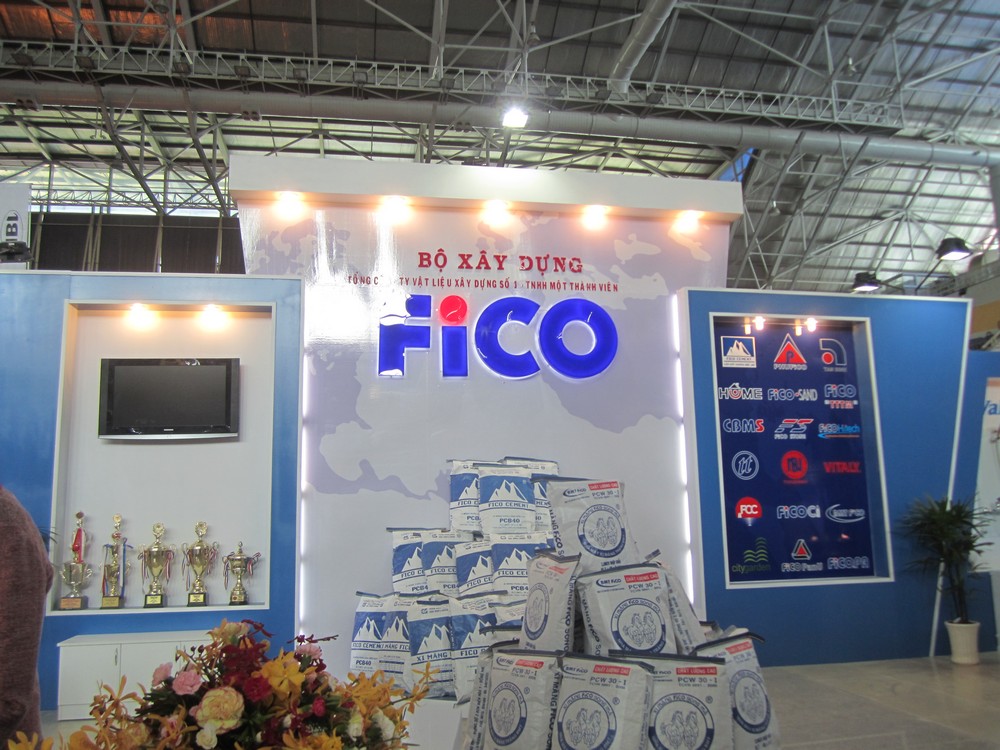 Công ty Cổ phần Xi măng Fico Tây Ninh tham gia trưng bày sản phẩm tại triển lãm quốc tế xây dựng.