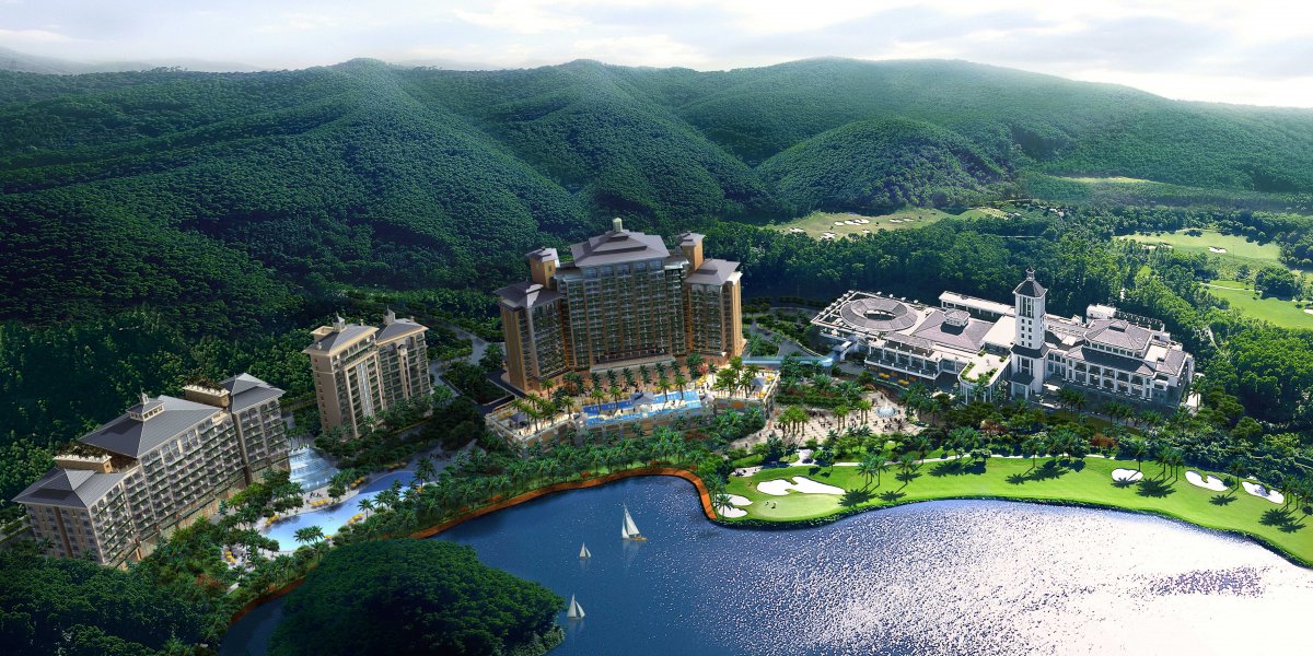 Khung cảnh sân golf Mission Hills lớn nhất thế giới ở Thâm Quyến, Trung Quốc