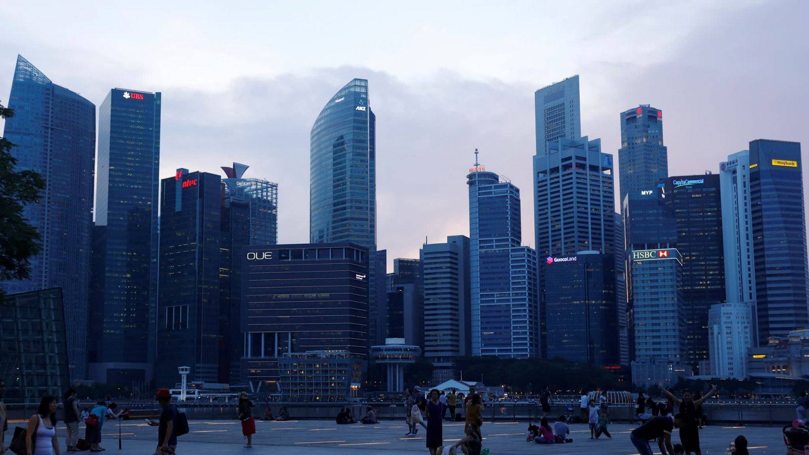 Một góc khu trung tâm tài chính của Singapore