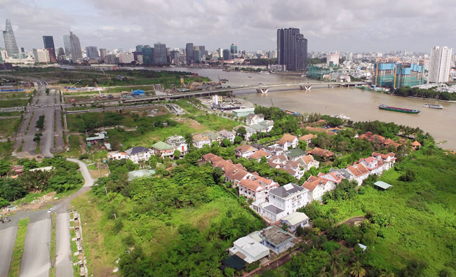 Phần diện tích khoảng 4,3 ha thuộc Khu phố 1, phường Bình An không có trong ranh quy hoạch KĐTM Thủ Thiêm.