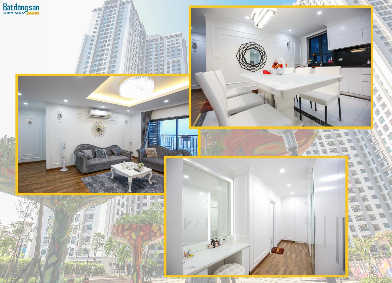 Căn nhà của chị Thùy Linh nằm trên tầng 35 của một dự án chung cư cao cấp và được thiết kế theo phong cách hiện đại hài hòa cùng tông màu chủ đạo là màu trắng