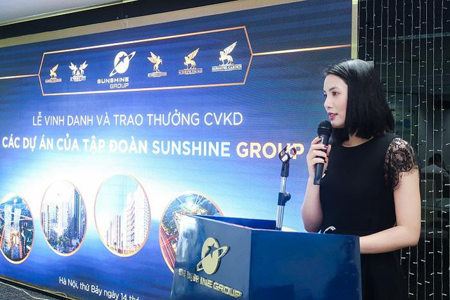 Bà Trần Cẩm Vân, Phó Tổng Giám đốc Sunshine Housing - Tập đoàn Sunshine Group phát biểu tại buổi lễ.