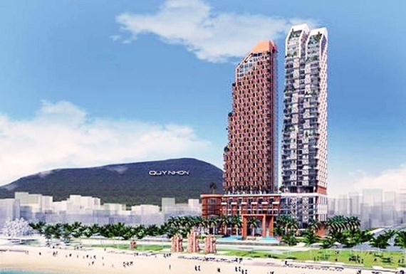 Phối cảnh dự án Khu phức hợp Khách sạn, Thương mại và Căn hộ cao cấp Thiên Hưng tại TP. Quy Nhơn.