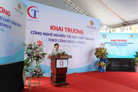 Giám đốc Sở Xây dựng Hà Nội – Lê Văn Dục phát biểu tại buổi lễ.