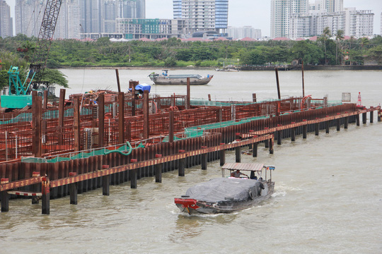 Cống kiểm soát triều Tân Thuận - 1 trong 6 cống kiểm soát triều thuộc dự án chống ngập 10.000 tỷ đồng.
