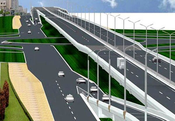 Phối cảnh 3D tuyến cầu cạn Mai Dịch - cầu Thăng Long. Nguồn: Internet