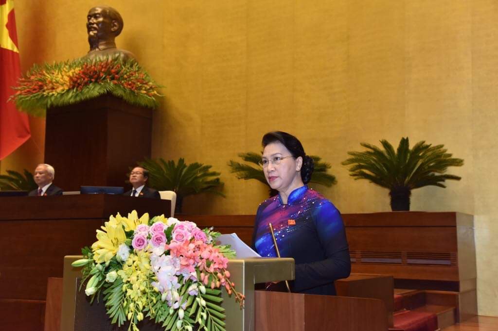 Chủ tịch Quốc hội Nguyễn Thị Kim Ngân phát biểu khai mạc. Ảnh VGP/Nhật Bắc