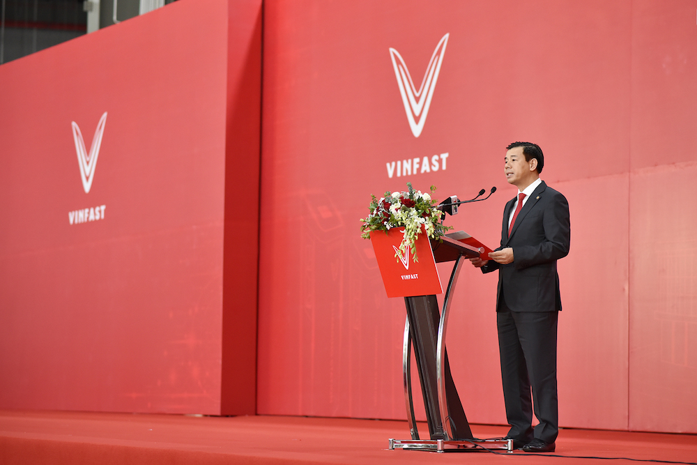 Ông Nguyễn Việt Quang, Phó Chủ tịch kiêm Tổng giám đốc Tập đoàn Vingroup phát biểu tại buổi lễ.