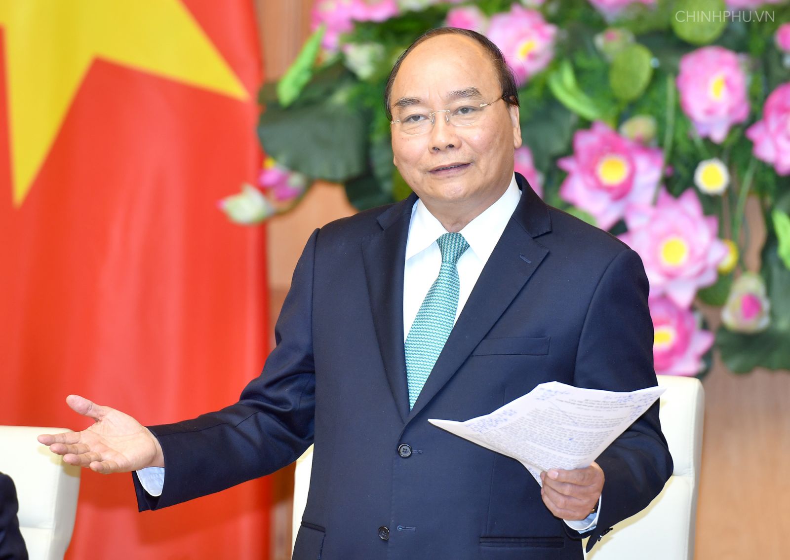 Thủ tướng Nguyễn Xuân Phúc phát biểu tại buổi gặp mặt - Ảnh: VGP/Quang Hiếu