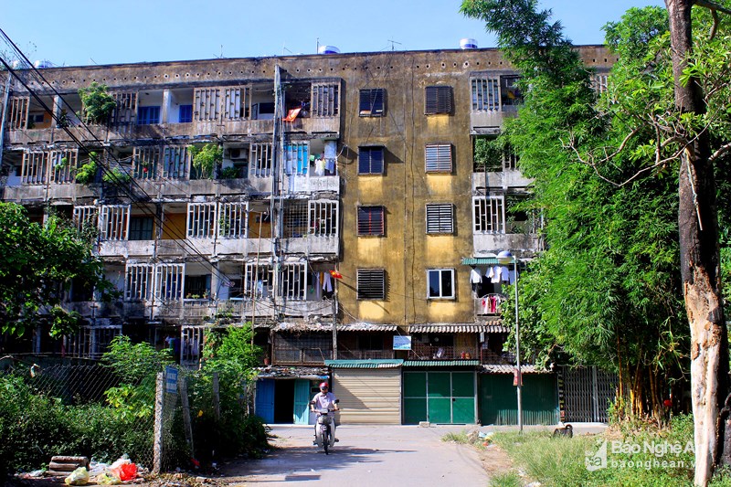 Một góc chung cư Quang Trung hiện nay (Nguồn ảnh: Báo Nghệ An)