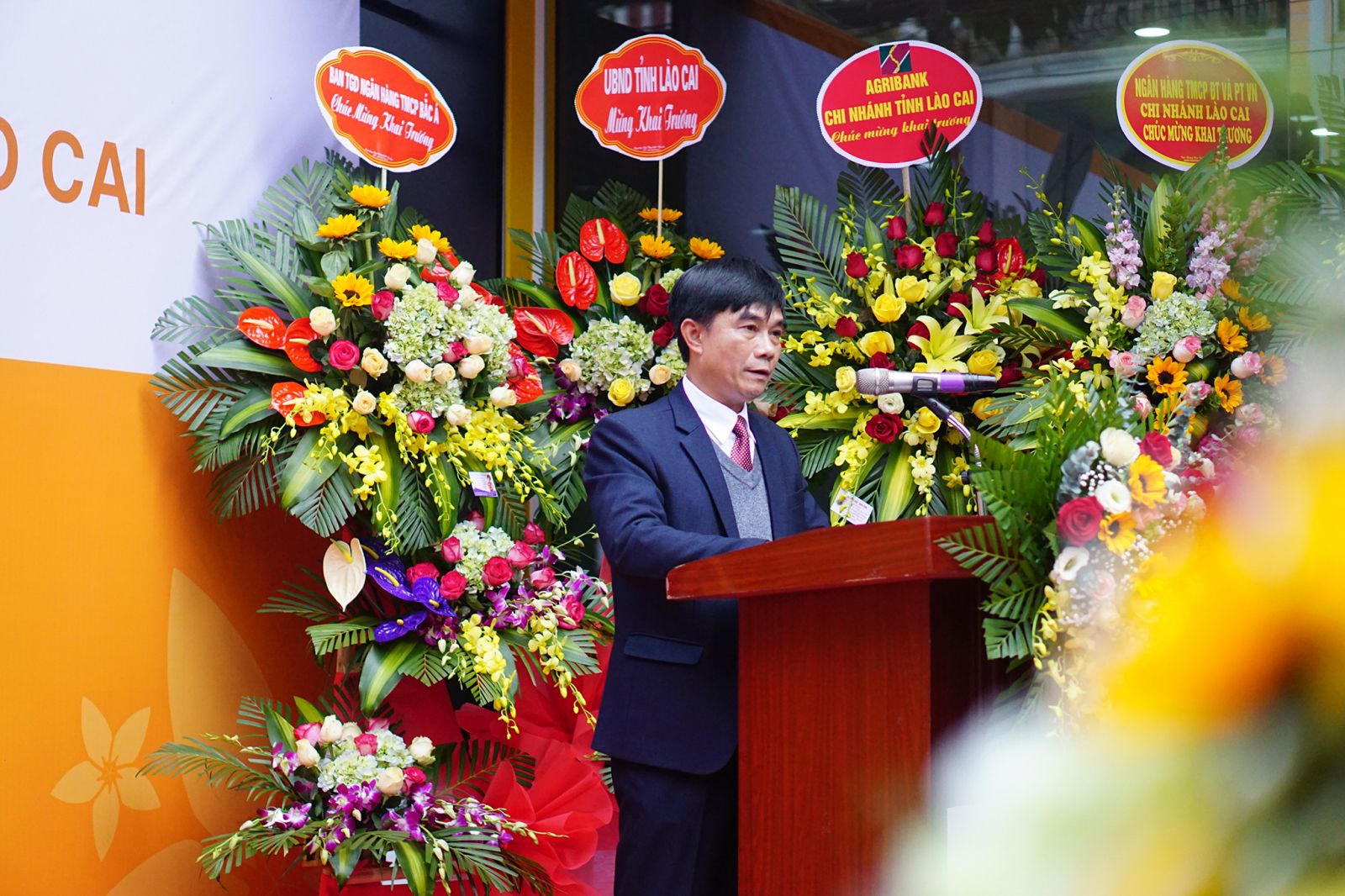 Ông Trương Thanh Xuân, Giám đốc Ngân hàng Nhà nước tỉnh Lào Cai, phát biểu chỉ đạo
