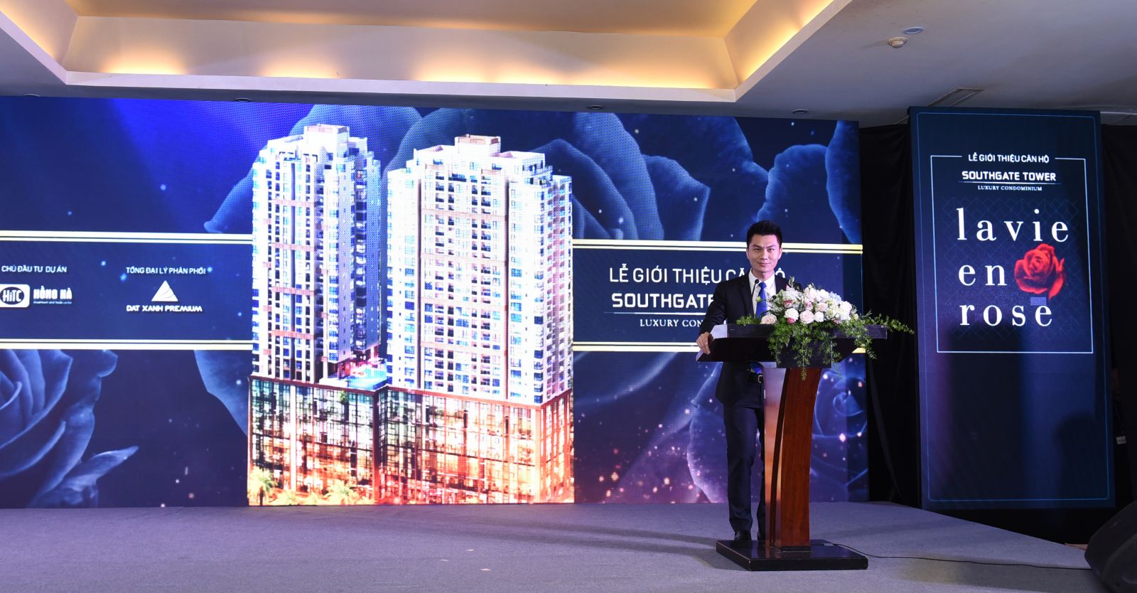 Ông Nguyễn Quốc Qúy – Tổng Giám đốc công ty Cổ phần Đất Xanh Premium phát biểu tại buổi lễ