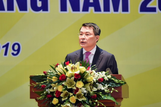 Thống đốc NHNN Lê Minh Hưng chỉ thị toàn hệ thống ngân hàng thực hiện mục tiêu năm 2019. Ảnh: VGP/Huy Thắng.