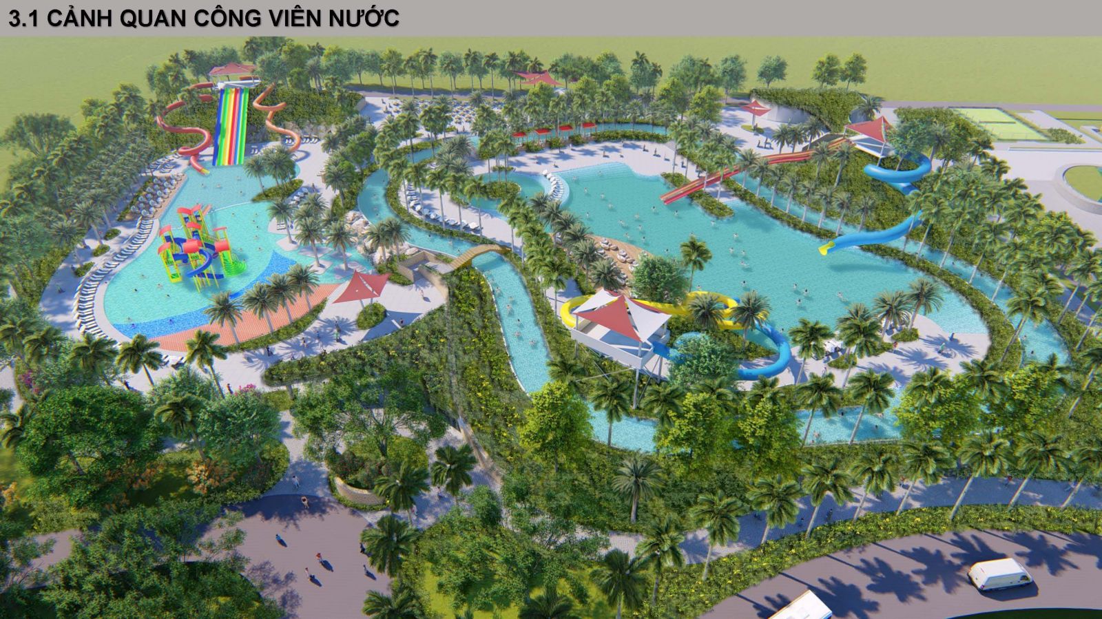Cảnh quan công viên nước của dự án SunBay Cam Ranh Resort & Spa