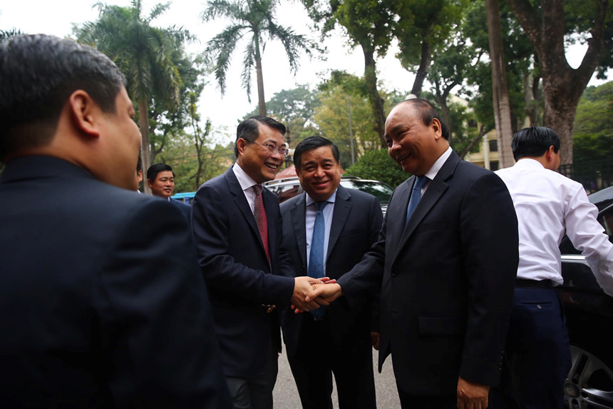 Thủ tướng Nguyễn Xuân Phúc đánh giá cao vai trò của Bộ KH&ĐT là cơ quan tham mưu của Chính phủ. Ảnh: L. K.
