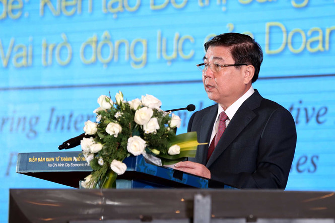 Chủ tịch UBND TP.HCM - Nguyễn Thành Phong phát biểu tại Diễn đàn Kinh tế thành phố Hồ Chí Minh năm 2018