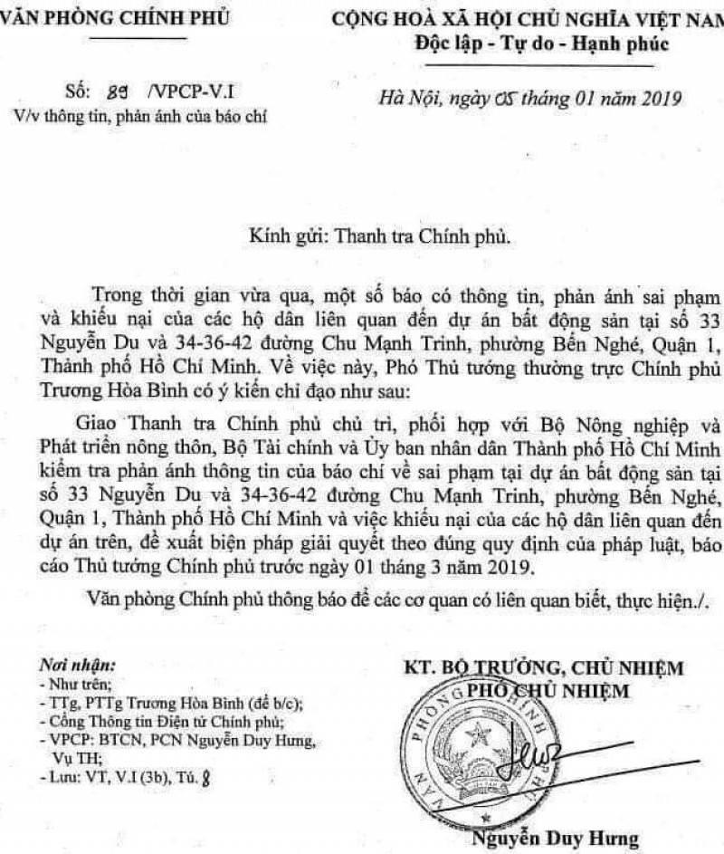 chiếu theo chỉ đạo trên của Phó Thủ tướng Chính phủ Trương Hòa Bình thì thời hạn kiểm tra (ngày 1/3/2019) khu “đất vàng” 6.000m2 trên đã gần 4 tháng