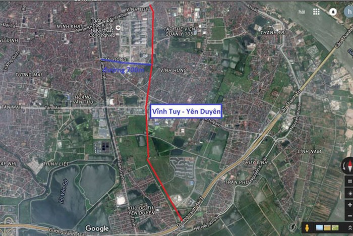 Hình ảnh quy hoạch tuyến đường Minh Khai – Vĩnh Tuy – Yên Duyên. Ảnh: An ninh thủ đô