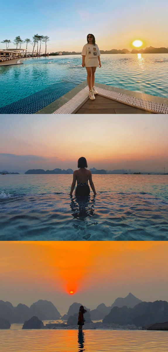 Những bức hình check-in cùng hoàng hôn “so deep” tại bể bơi vô cực của khách sạn FLC Hạ Long (Ảnh: FLC Hạ Long)
