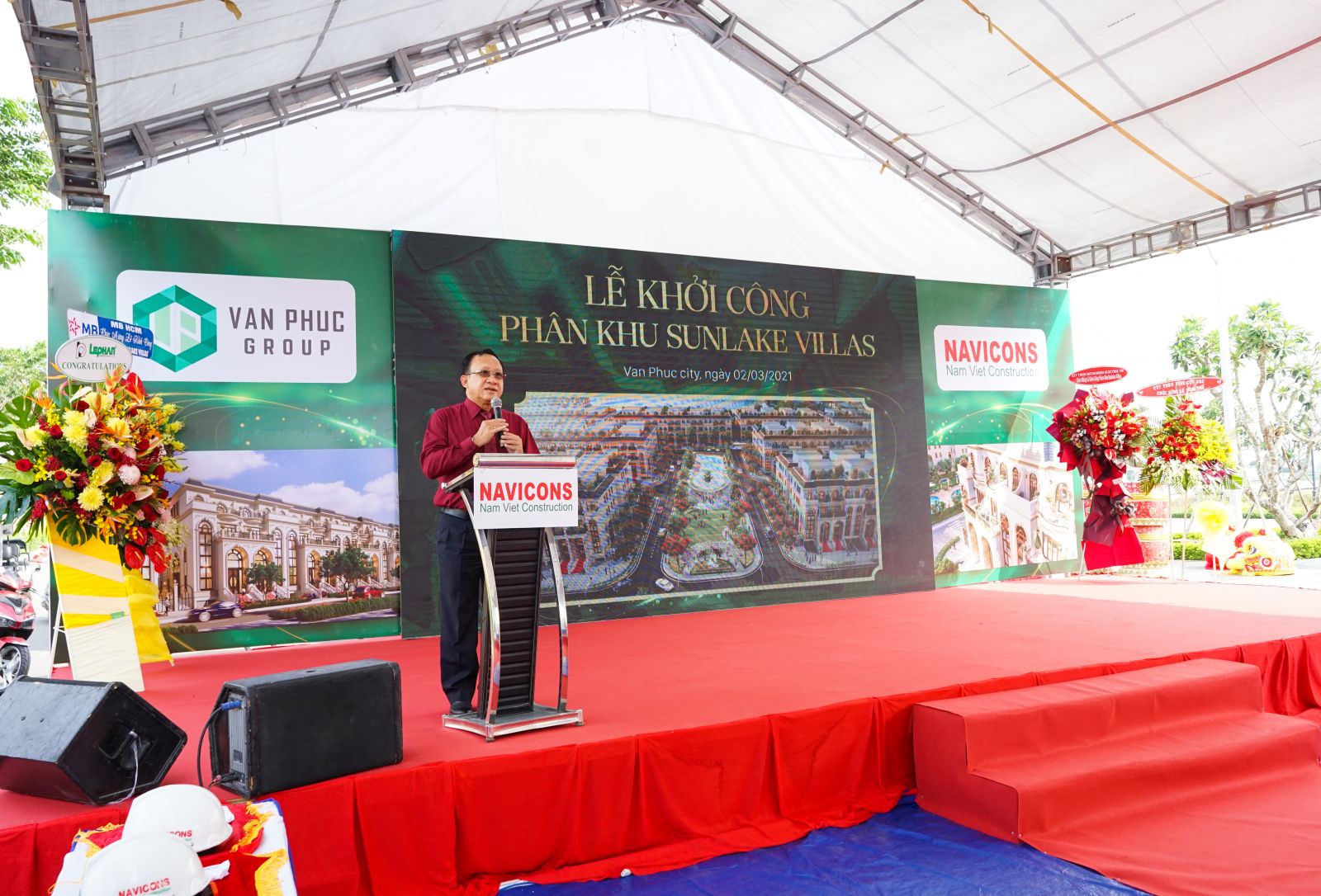 Ông Lê Văn Minh – Tổng giám đốc Van Phuc Group phát biểu tại lễ khởi công - Ảnh: ĐP
