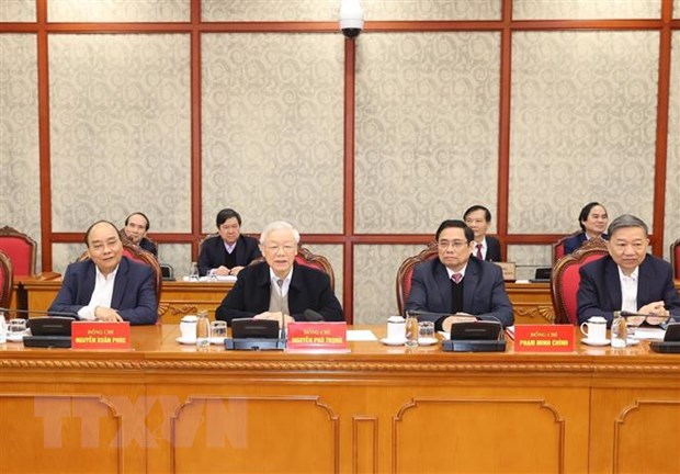 Tổng Bí thư, Chủ tịch nước Nguyễn Phú Trọng phát biểu kết luận phiên họp