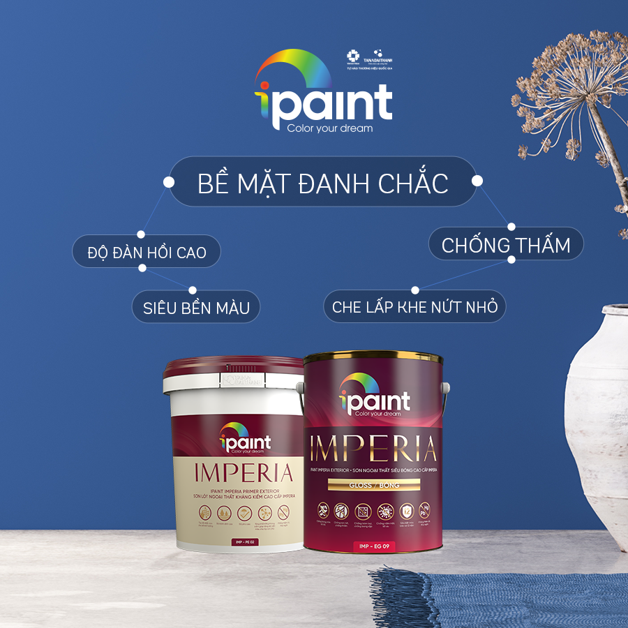 Bộ đôi sản phẩm sơn iPaint Imperia, cho khả năng lau chùi vượt trội.