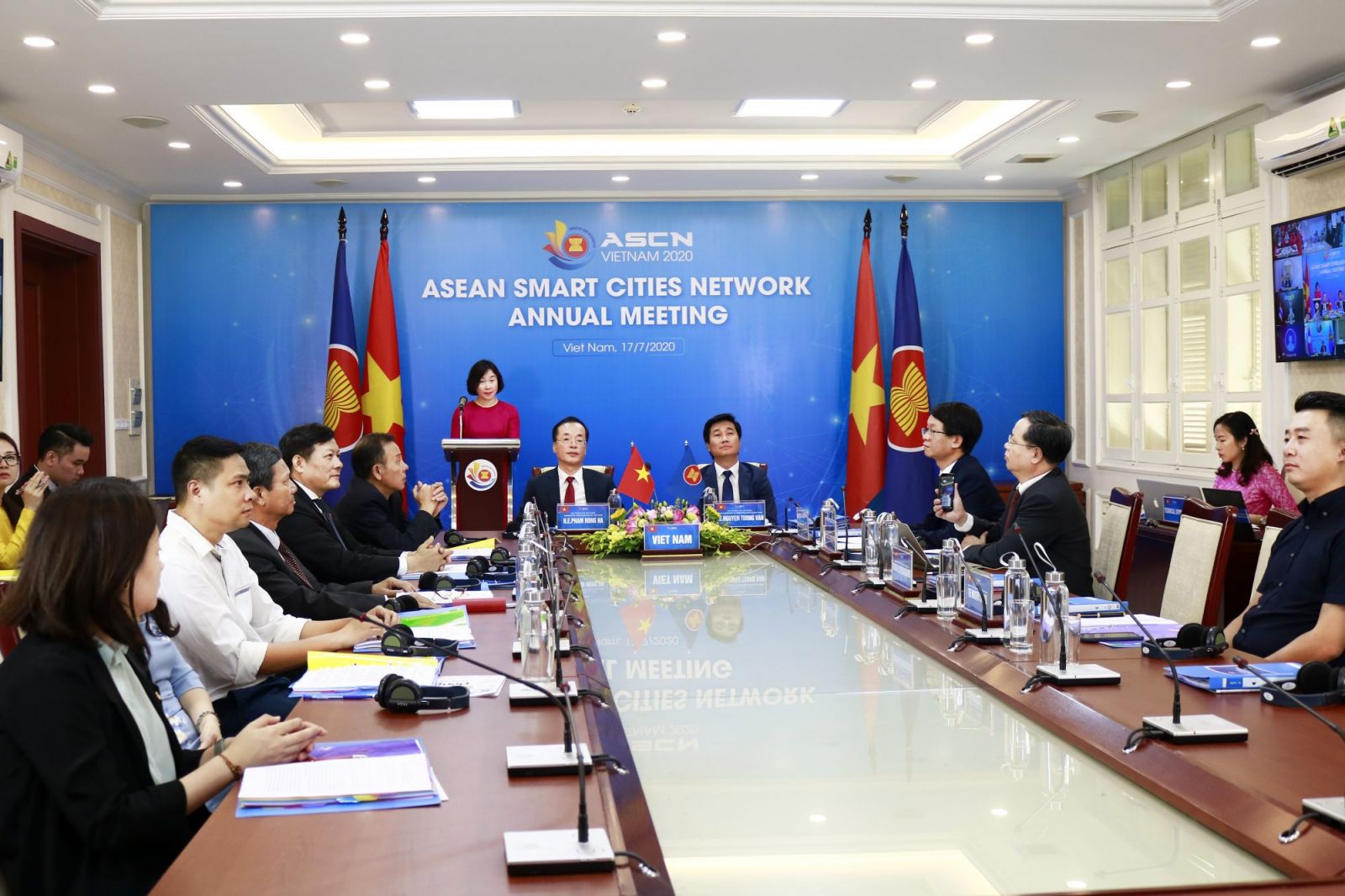 Phiên khai mạc Hội nghị thường niên năm 2020 mạng lưới đô thị thông minh ASEAN.