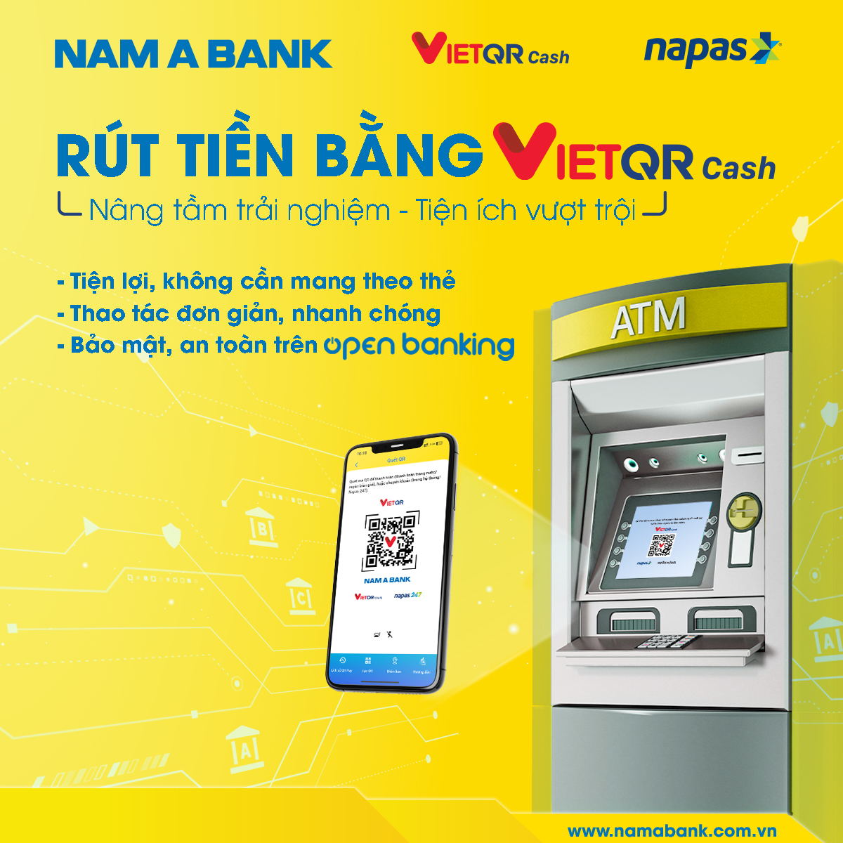 Nam A Bank tiên phong triển khai dịch vụ rút tiền bằng VietQR- Ảnh 2.