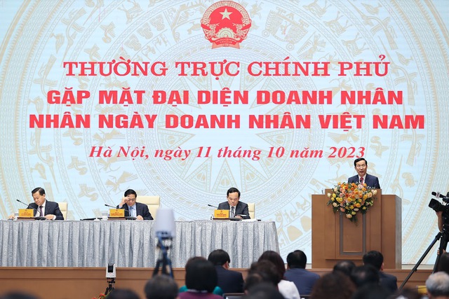 Chủ tịch VCCI Phạm Tấn Công phát biểu tại sự kiện. Ảnh: VGP