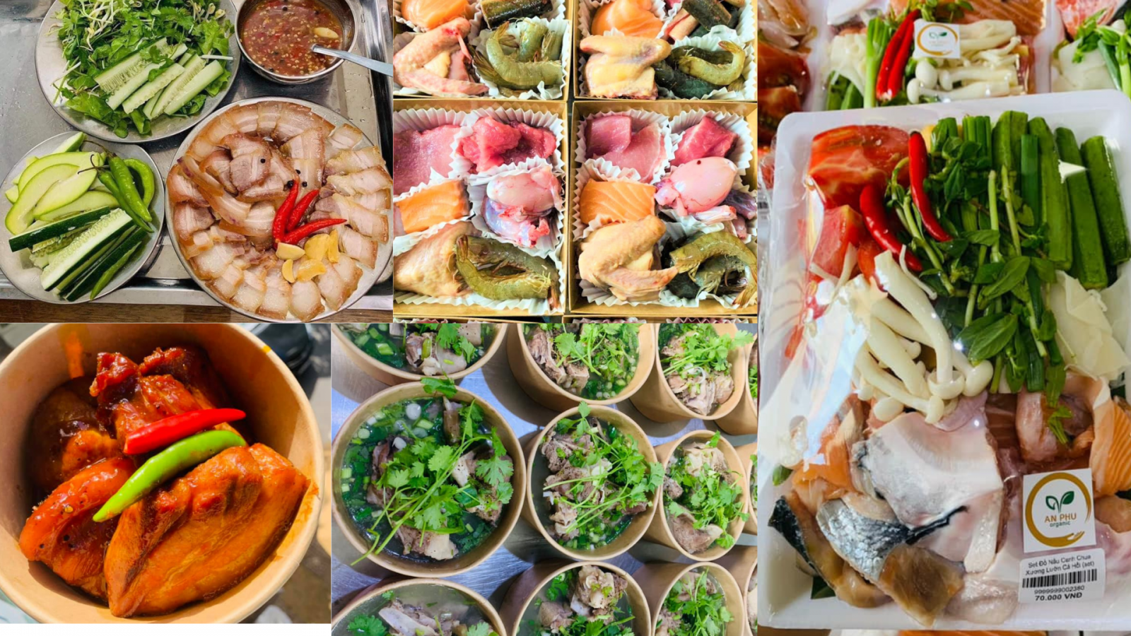 Nhiều món ăn được chế biến sẵn thơm ngon, nhiều set thực phẩm tiện lợi cho việc nấu nướng tại chuỗi cửa hàng thực phẩm hữu cơ An Phú Farm.