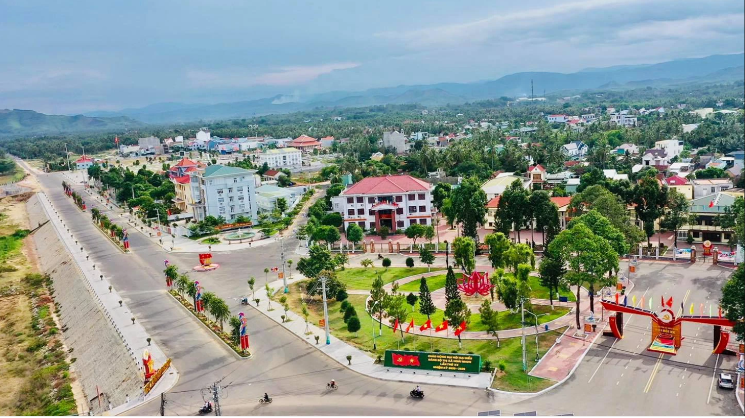 Thị xã Hòa Nhơn, tỉnh Bình Định nhìn từ trên cao