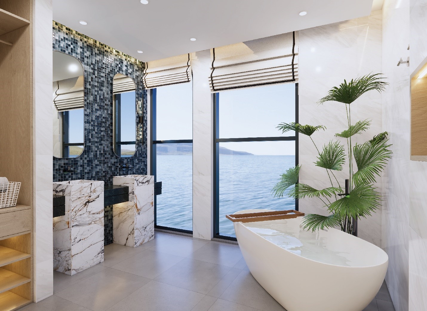 Kiến trúc phòng tắm: Minh chứng cho tầm nhìn biển độc đáo có mặt trong mọi không gian căn hộ của Asiana Đà Nẵng
