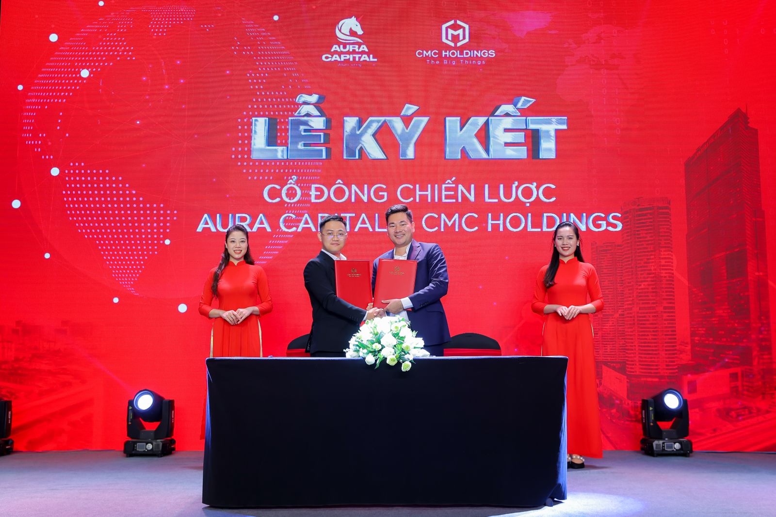 Lễ ký kết cổ đông chiến lược chứng nhận sở hữu cổ phần giữa CMC Holdings và Auro Capital