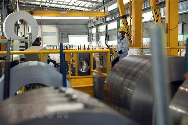 Sản xuất thép cuộn xuất khẩu tại Công ty TNHH Thép JFE Shoji Hải Phòng, vốn đầu tư Nhật Bản, tại Khu công nghiệp đô thị VSIP Hải Phòng.