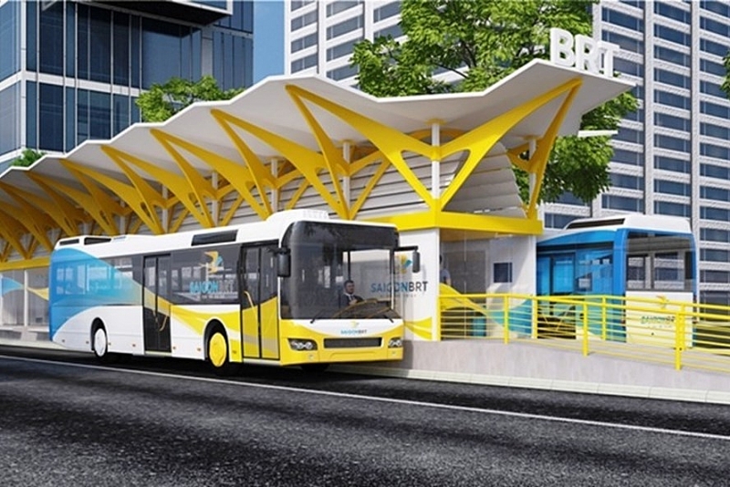 Phối cảnh tuyến buýt nhanh BRT số 1 của TP.HCM. Ảnh: UCCI