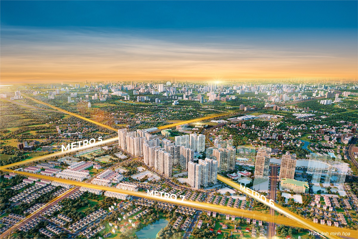 The Metrolines nằm giữa tam giác vàng 3 tuyến metro - giao điểm kết nối dự án tới các địa điểm trọng yếu của Thủ đô