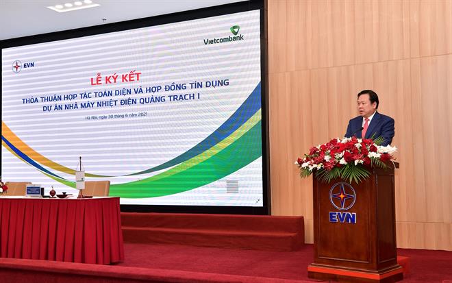 Ông Nguyễn Hoàng Anh - Ủy viên BCH Trung ương Đảng, Chủ tịch Ủy ban Quản lý vốn Nhà nước tại doanh nghiệp phát biểu tại buổi lễ