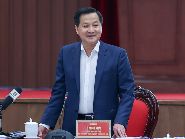 Phó Thủ tướng Lê Minh Khái phát biểu. (Ảnh: VGP/Nhật Bắc)