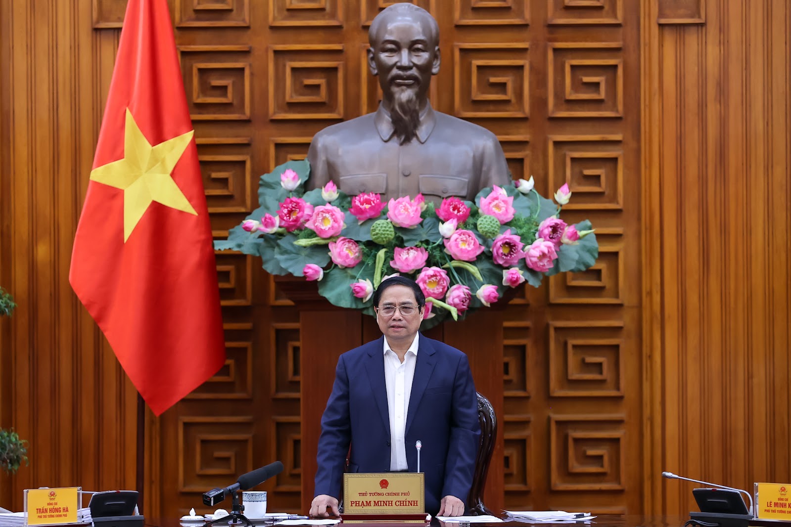 Thủ tướng Phạm Minh Chính phát biểu tại phiên họp. (Ảnh VGP/Nhật Bắc)