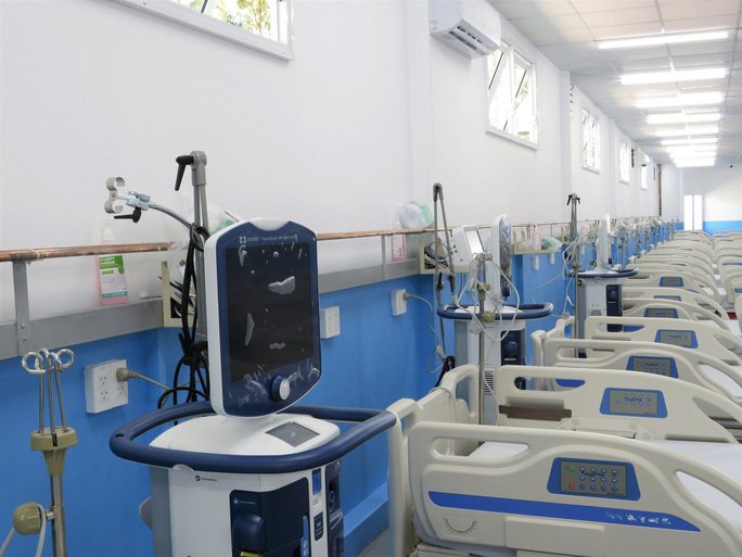 Khoa hồi sức tích cực bệnh nhân Covid-19 có quy mô 50 giường với nhiều trang thiết bị hiện đại.